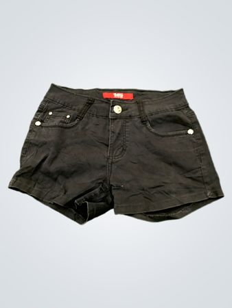 WG Fashion schwarze Denim-Shorts mit Pailletten