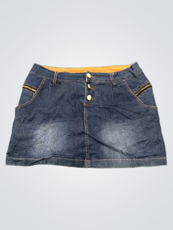 Jeans-Minirock mit Reißverschluss-Akzenten