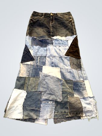 Upgecycelter CAMATEU Patchwork-Jeans-Maxirock