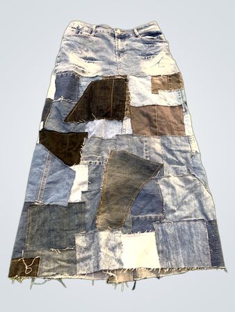 Upcycled SUSHAN JEANS WEAR Patchwork-Jeansrock