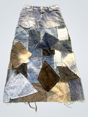 Upcycled Xhilaration Patchwork-Jeans-Maxirock
