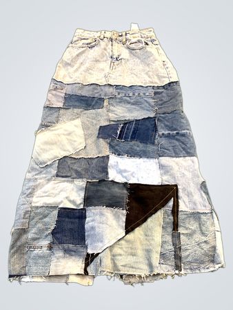 Upcycled TALLY WEiJL EST. 1984 | GRÖSSE 34 Patchwork-Jeans-Maxirock