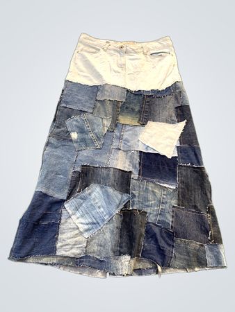 Upgecycelter Next Jeans Patchwork-Denim-Maxirock