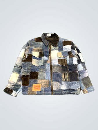 Upgecycelte Levi's Patchwork-Jeansjacke