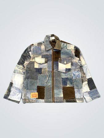Upgecycelte Levi's Patchwork-Jeansjacke