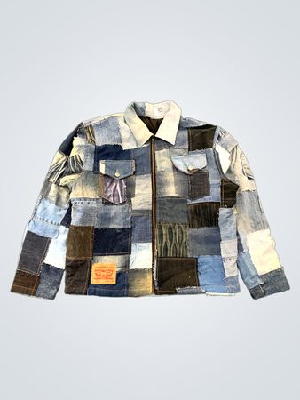 Upgecycelte Levi's Patchwork-Jeansjacke