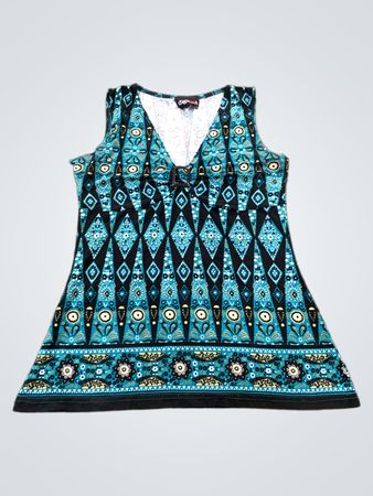 Digit Clothing ärmelloses V-Ausschnitt gemustertes Top