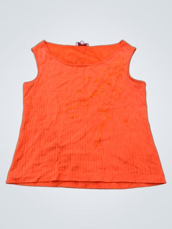 Codice Orange ärmelloses, geripptes Top mit Verzierungen