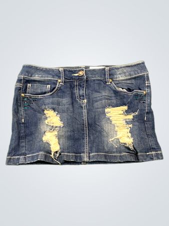 Denim-Minirock mit Pailletten