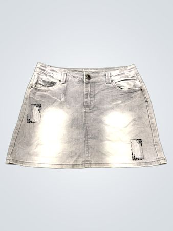 CRASHONE grauer Denimrock