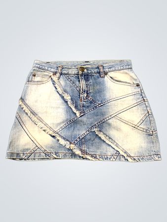 Patchwork-Jeans-Minirock