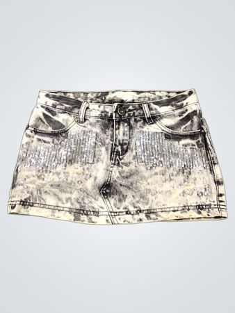Jeans-Minirock mit Pailletten