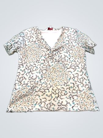 Damen V-Ausschnitt Oberteil mit Blumenmuster