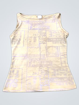 Janette Tanktop mit Zeitungsprint