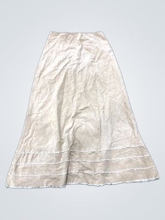 INTOWN Beige Corduroy Maxirock mit Rüschensaum