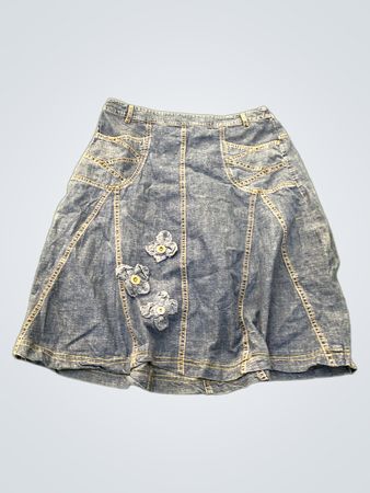 Liebs Bo Denim-Rock mit Blumenapplikationen