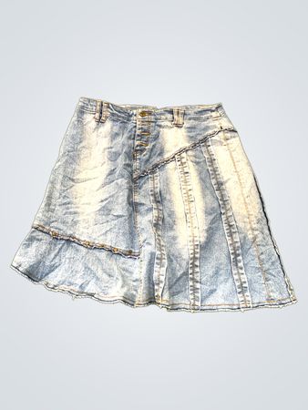 Rio Sund Denim Damen A-Linien Destroyed-Jeansrock