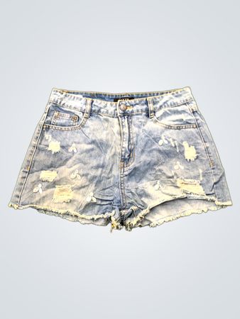 ANNZO Damen-Jeansshorts mit Used-Look und Verzierungen
