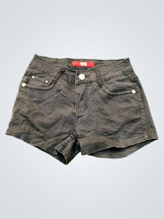 WG Fashion Black Denim-Shorts mit Pailletten-Taschendetail