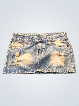 Jeans-Minirock mit Used-Effekten