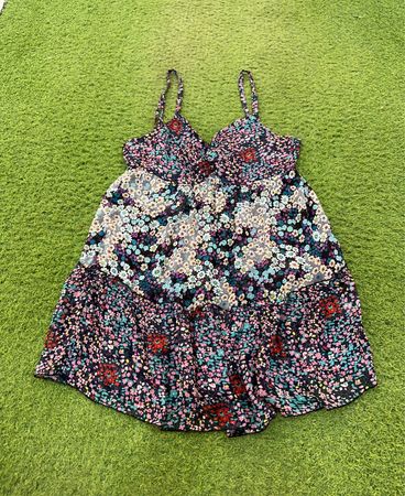 Mondschein Blumenmuster Mini-Kleid