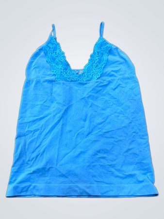 La Chic Blaue Spitzenbesatz-Cami