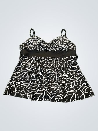 Fashion Studio Black & White Floral Print Trägertop