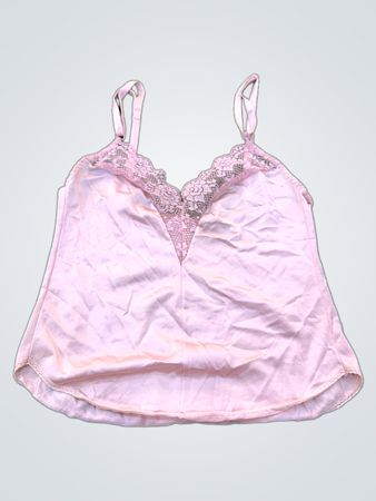 Spitzenbesetztes rosa Trägershirt