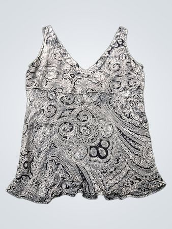 Schwarz-weißes Paisley-Print-Trägertop