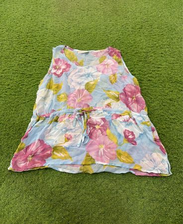 Jensen & Jensen Oberteil mit Blumenmuster und Taillengürtel
