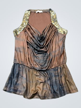 Charlotte Russe Paillettenverziertes, gerafftes Top