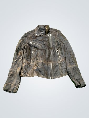 Barneys Originals veste motard en cuir noir