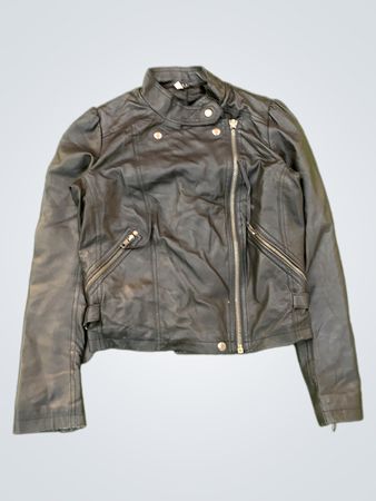 Veste de motard en cuir noir
