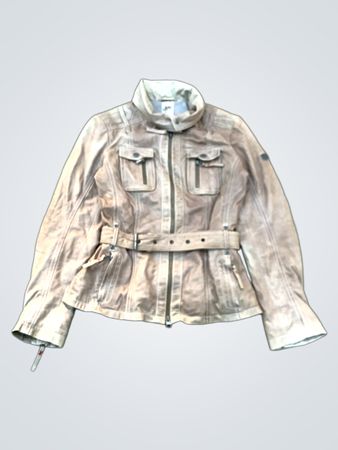 Gipsy Women's Brown Leather Belted Moto Jacket
