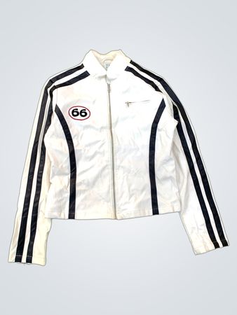 725 Originals weiße Jacke mit schwarzen Streifen und "66"-Logo