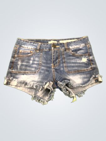 Indigo Rein zerstörte Denim-Cutoff-Shorts
