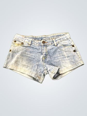 Jeans-Shorts mit Libellenverzierung