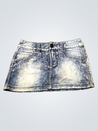 The Basic House Denim Damen Blue Wash Denim Minirock