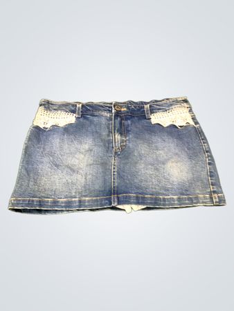 BGV-Jeansrock mit Spitzenbesatz