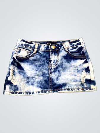 Wei Ba Chuan Duo Distressed Jeans-Minirock mit Sternverzierung