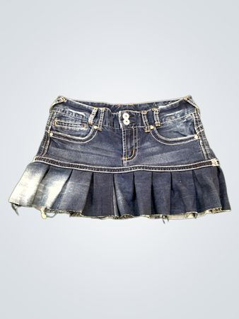 Upgecycelte Premium-Waschtisch-Kollektion Jeans-Minirock