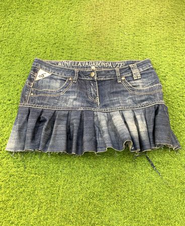 Upgecyclter MONELLA VAGABONDA UTP Jeansrock mit Rüschensaum