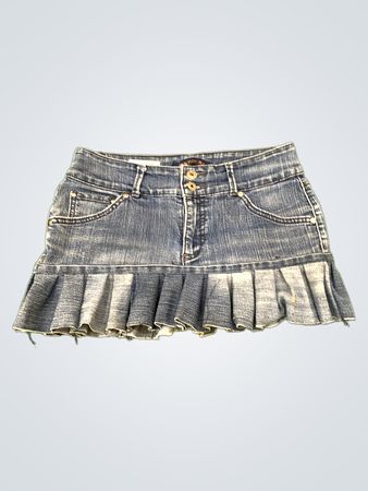 Upcycled Jeanstar Denim Rüschchen-Minirock