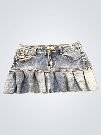 Upcycled So wear it declare it Jeansrock mit Rüschensaum