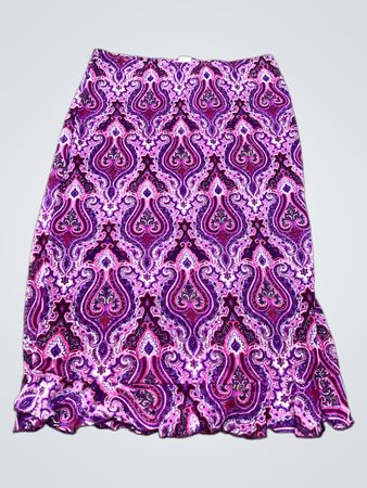 GIRLY GIRL Paisley-Print Rock mit Rüschenbesatz