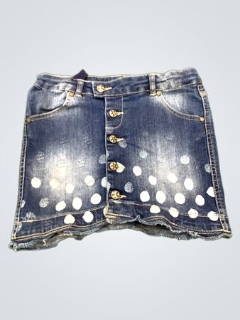 Bwkids Mädchen Jeansrock mit weißen Punkten