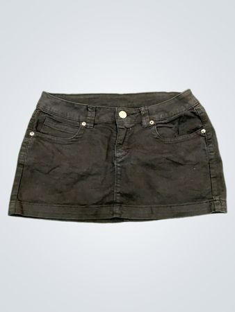Schwarzer Denim-Minirock