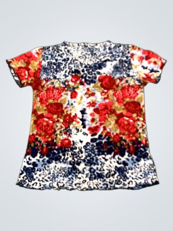 Floral- und Leopardenmuster-Top