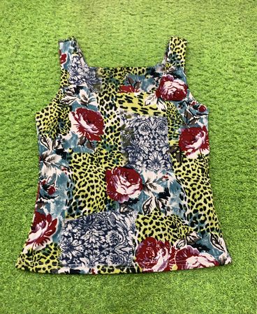 Floral- und Leopardenmuster-Trägertop