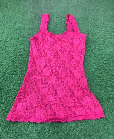 Rosa Spitzen-Tanktop